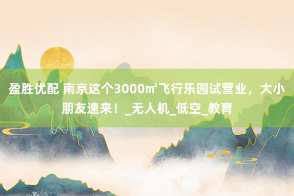 盈胜优配 南京这个3000㎡飞行乐园试营业，大小朋友速来！_无人机_低空_教育